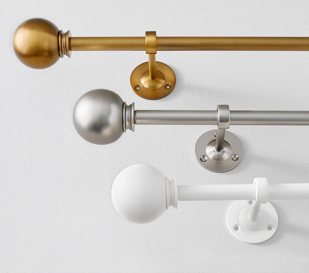 Metal Rod & Round Finial Set